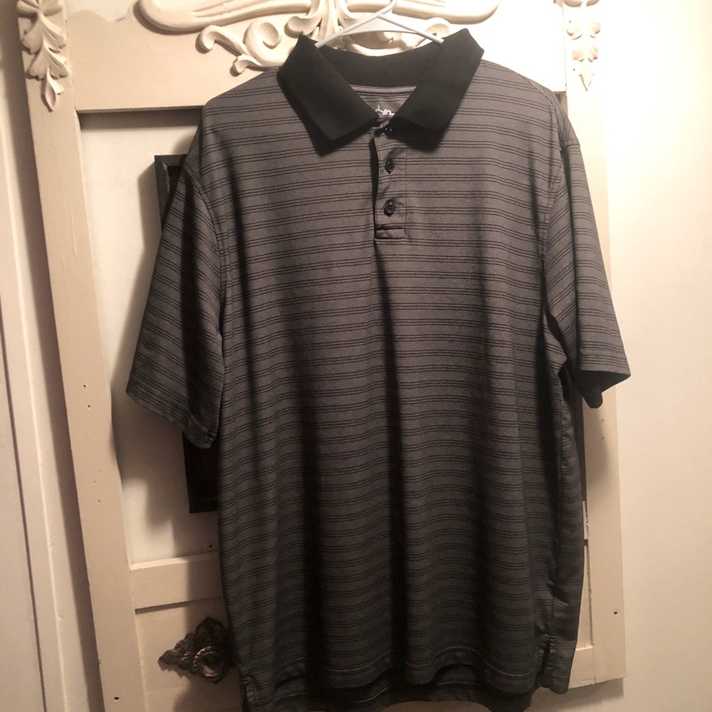 R&R Casual, Men’s Polo Shirt, XL, Black/Gray